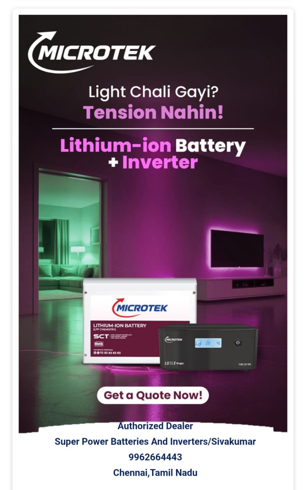 Amaron Inverters Dealers in Medavakkam